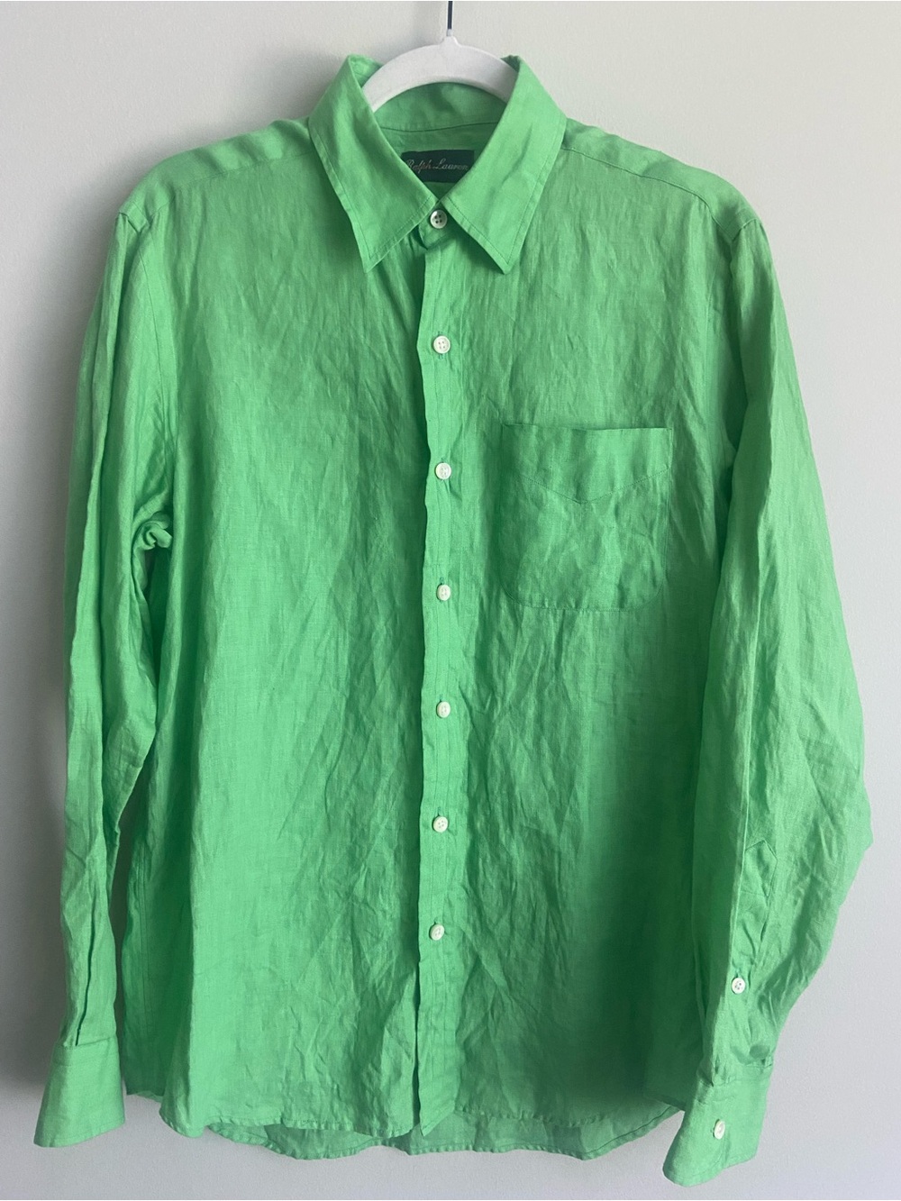 Ralph Lauren Purple Label Linen Button-Up Shirt green Men’s size medium